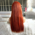 33# Auburn Brown Red Color Straight Raw Long Lace Front Human Hair Wigs Vendors Transparent 13x4 Lace Frontal Closure Wigs