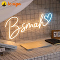 Personalized LED Neon Sign Light up Neon Letters Custom Name Sign Neon Style Illuminated Wall Sign for Wedding Bedroom Home