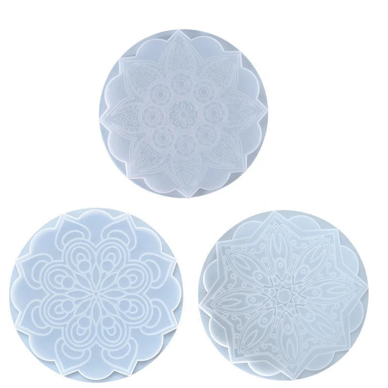 Yiwu Bobao DIY Crystal Drop Glue Mirror Epoxy Irregular Mandala Coaster Resin Mold