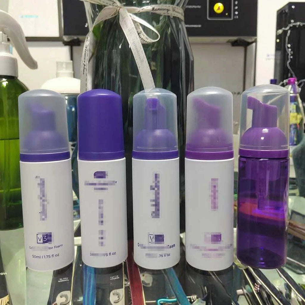 Purple Matte Black Lash Shampoo Kit Private logo Lash Extension Shampoo Own logo Brush Rose Gold with Foam MegaBDM