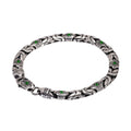 Real Pure 925 Sterling Silver 7mm Peace Pattern Bracelet for Men's Vintage Punk Set Zircon Armband Hiphop Rock Jewelry Best Gift