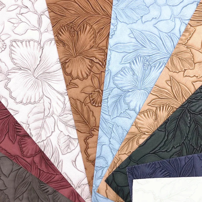 Embossed PU Flowers Leather Fabric for Bags DIY Sewing Decorative Home Textiles Sofas Garments Footballs Outdoors Stretch