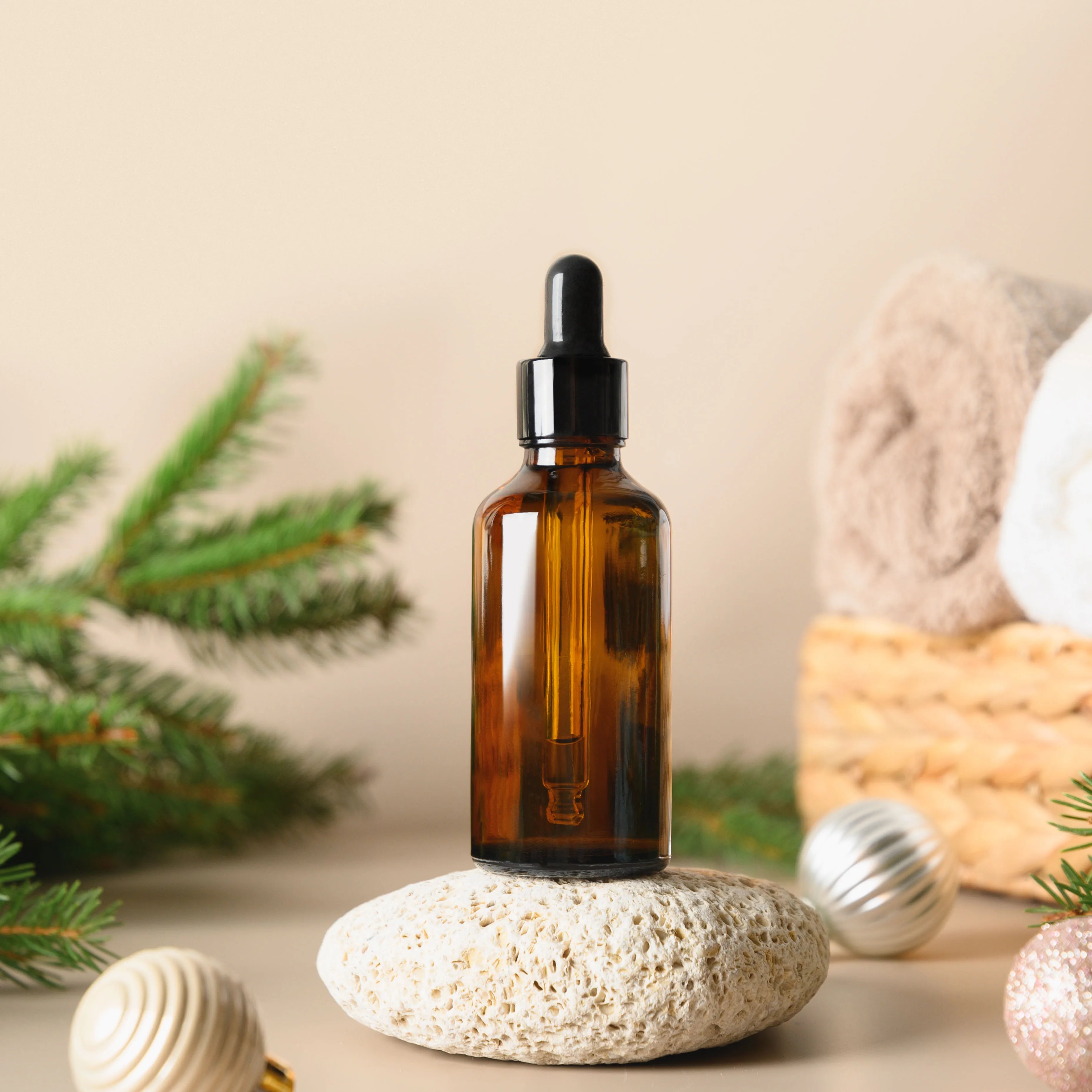 Brown Glass Cosmetic Skincare Amber Essential Oil Serum Lotion Bottle with Glass Dropper for Skin Care Serum