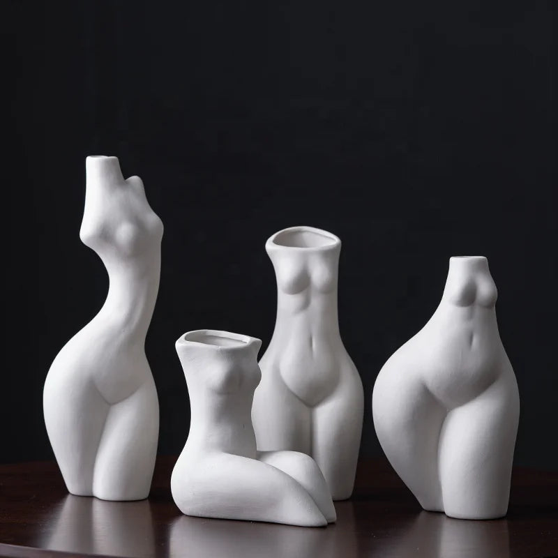 Creativity Stoneware Body Shape Vase Nordic Decoration Ceramic Vase Art Sculpture