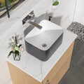 8 Inch Deep Bowl Rectangular Vessel Sink  Sink Above Counter Vessel Vanity Sink for Bathroom Smooth Surface Black
