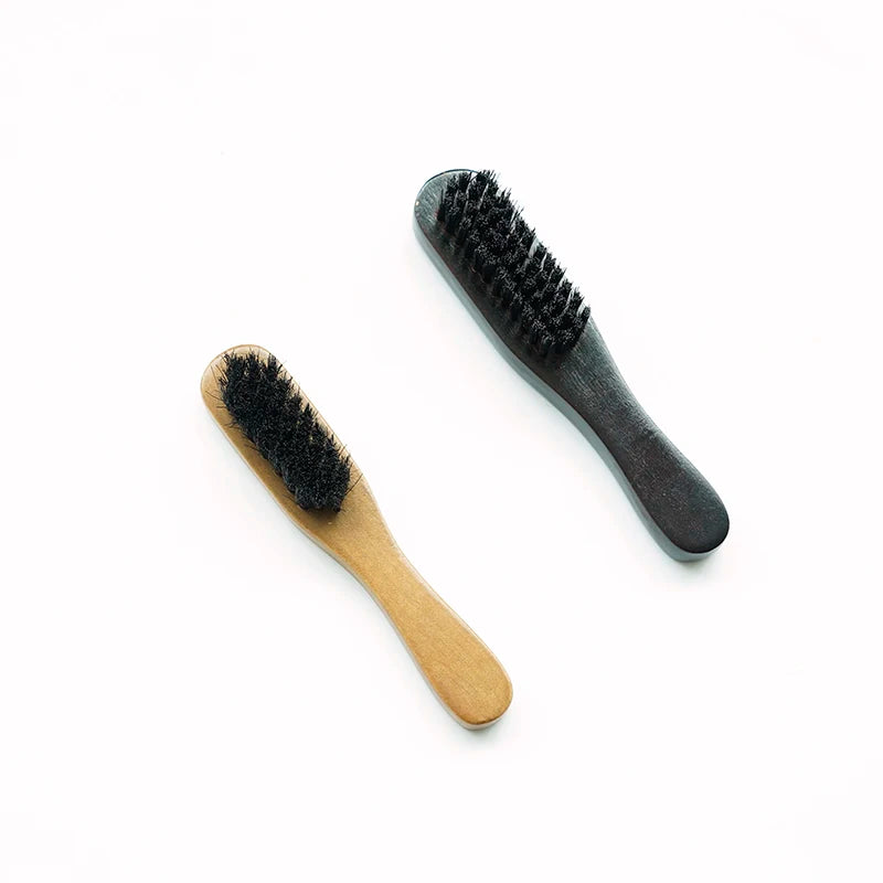 5.5" Luxury Eco-Friendly Brown Wooden Handle Shoe Hat Brush Squeegee Design 100% Soft Genuine Horse Hair Bristles Cleaning Lint