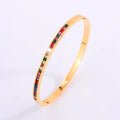 Delicate Personality Light Luxury Not Fade Bracelet Titanium Steel Bracelet Color Single Row Diamond Bracelet Women