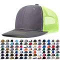Factory Custom Logo 6 Panel Richardson Style 112 Blank Snapback Plain Black Trucker Hats Gorras Mesh Trucker Caps
