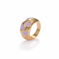 Wholesale Y2K Jewelry Heart Oil Dripping Ring 18K Gold Plated Trendy Chunky Enamel Ring for Women Girls