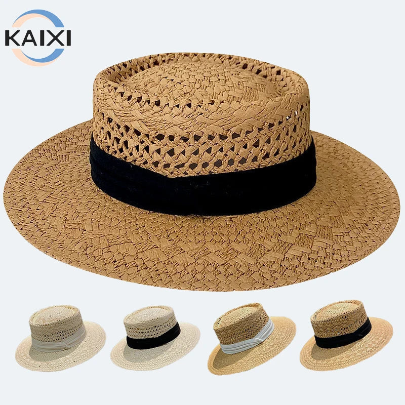 Hot Sales Custom Design Knitting Rope Summer Outdoor Camping Men's and Women's Top Hat Straw Hat