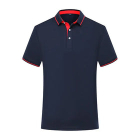 Summer Men's Knitted Anti-Wrinkle for Shirt Short Sleeve Customized Logo Printed Polyester/Cotton OEM Custom Service Golf