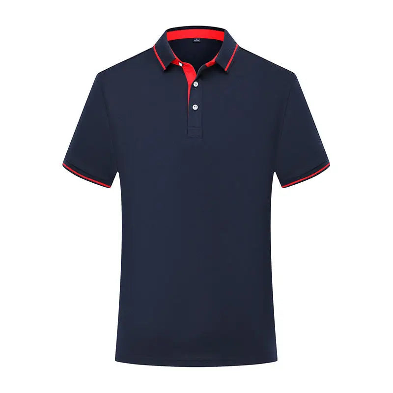 Summer Men's Knitted Anti-Wrinkle for Shirt Short Sleeve Customized Logo Printed Polyester/Cotton OEM Custom Service Golf