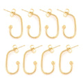 Fashion 18k Gold No Tarnish Stainless Steel Personality Originality U-shape Earring Needle for Jewelry Accessories