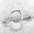 Semi Mount 4mm-10mm Sterling Silver Ring Frame Empty Blank Support Claws Setting S925 Base Without Center Stone for Inlay DIY