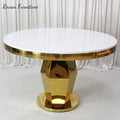 Hot Selling Latest Style Gold Stainless Steel Glass Tabletop Wedding Round Dining Table for Events and Party Used