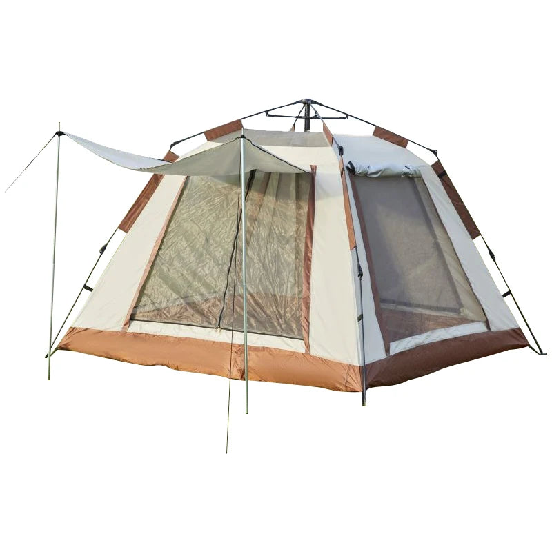 Outdoor Fully Automatic Wind Rain Proof Four Sided Modern Tent for Camping 4-6 Persons Portable Surround Ventilation Made Oxford
