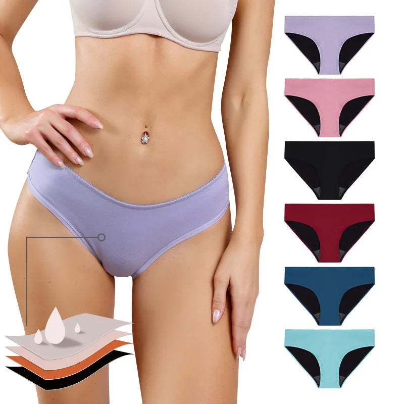 Wholesale 4 Layer Seamless Knitted Menstrual Panties Plus Size Physiological Underwear Leak-Proof for Period Panties for Women
