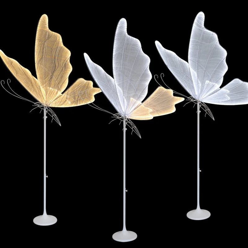 Hot Selling Wedding Elevatable Street Sign Light Luminous Butterfly Arch Fabric Material Artificial Flower Wedding Decoration