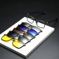 5 1 Outdoor Driving Sunglasses for Men Polarized Telescopic Leg Magnetic Replaceable Clip Gradient Lenses PC Frame TAC Material