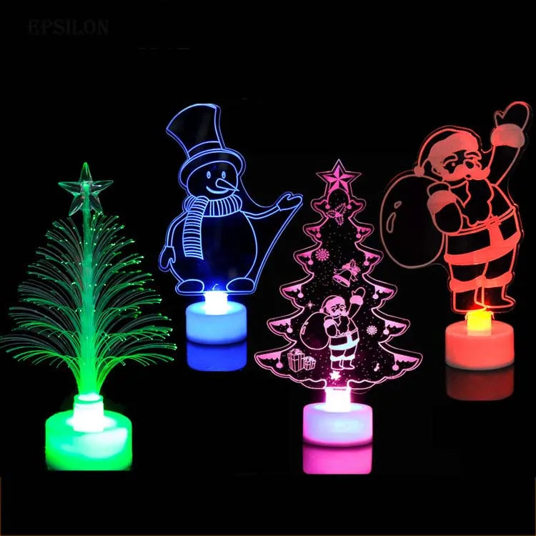 Epsilon Christmas Tree Hot Merry LED Color Changing Mini Christmas Xmas Tree Home Table Party Decor Charm