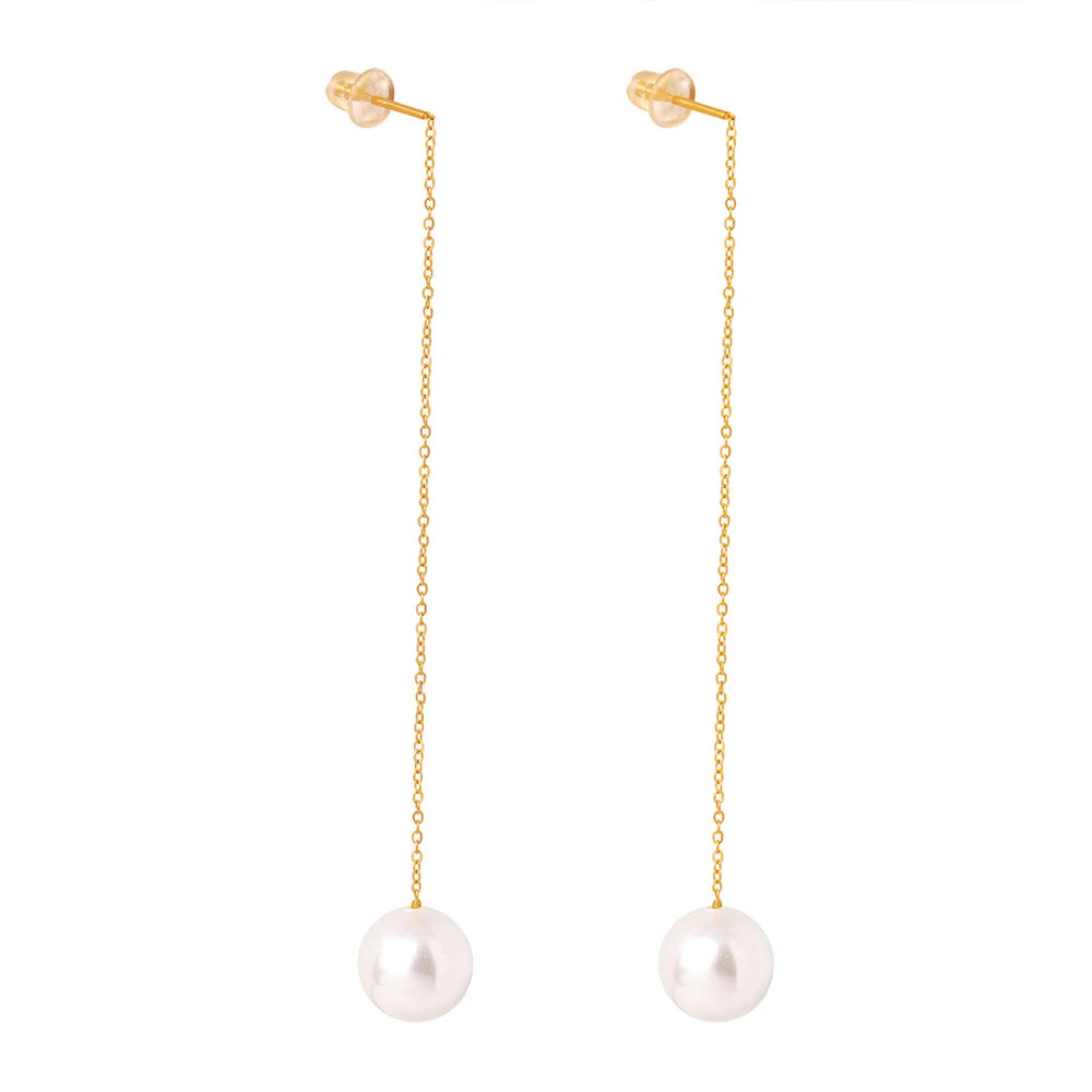 China Manufacturer Wholesale Quality Highlighter Shellfish Stainless Steel 18K Gold Plated Earrings for Women