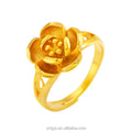 Simple Brass Gold-Plated Flower Open Ring Female Fashion Geometric Flower Hand Jewelry Factory Direct Sales