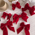 Red Christmas Children's Bows Hair Clip Back of Head Clip Girls Hair Bows Clips