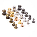 Base 4mm-12mm Round Head Brass+Iron Buttons Stud Screw Rivets for Leather in Gold Gun Black Silver Bronze
