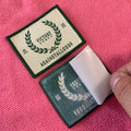 High Definition Merrow Border Heat Press Taffeta Woven Badgewashable Uniform Iron on Clothing Woven Patch