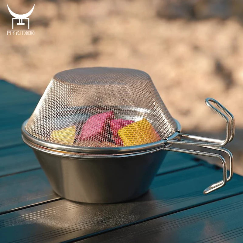 Loose Leaf Tea Strainer Large Capacity Stainless Steel Tempura Filter Sierra Cup Strainer Spoon Travel Outdoor Camping Colander