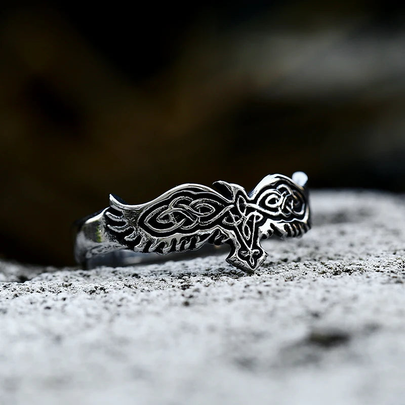 SS8-895R Steel Soldier New Style Steel Soldier Vintage Fine Craft Jewelry Classic Stainless Steel Eagle Rings for Men