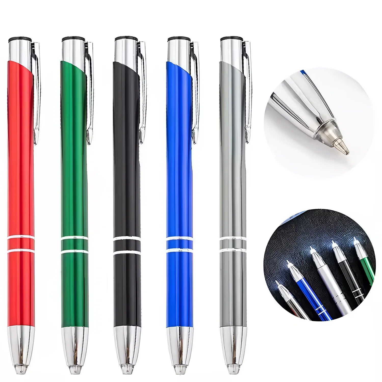 Custom Logo LED Light Metal Ballpoint Pen 2-in-1 Novelty Sports Multifunction Pen for Promotional Giveaway Bulk