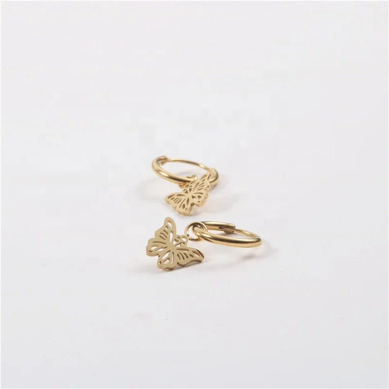 Lovely Cute Nice Jewelry Butterfly Charm Huggie Tassel Earrings for Girls