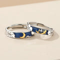 Romantic Design Silver Plated Couple Ring for Wedding Jewelry Sun Moon Star River Ring Valentine's Day Gift Open Adjustable Ring