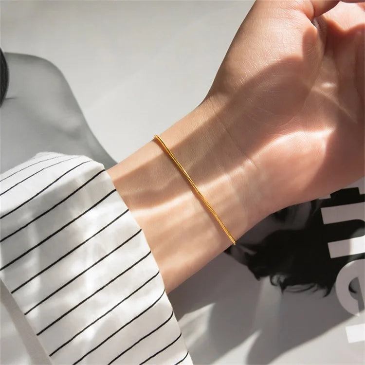 Hot Sale Stainless Steel Snake Chain Bracelet Fashion Jewelry for Men Women Stainless Steel Link Bracelet
