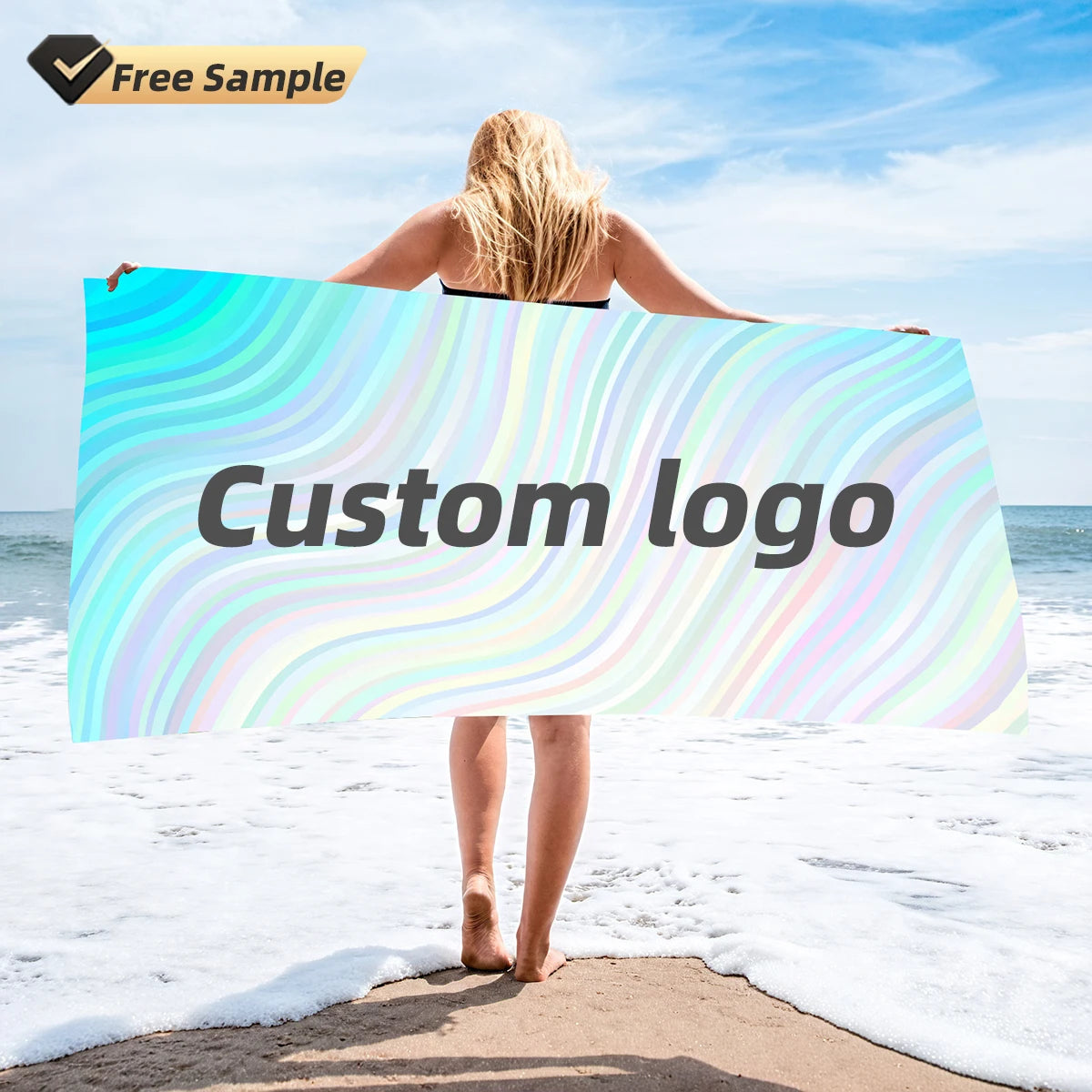 Wholesale Custom 70*140cm Fine Pattern Breathable Quick-Drying Holiday Beach Anti-Sand Microfiber Beach Towel