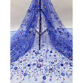 Fashion Two-color New Flower Design Transparent rainbow Sequin Embroidery Dress Fabric