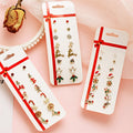 Fashion Gold Plated Stud Earrings 2025 Earrings Star Flower Heart Earrings for Women Party Jewelry Gift