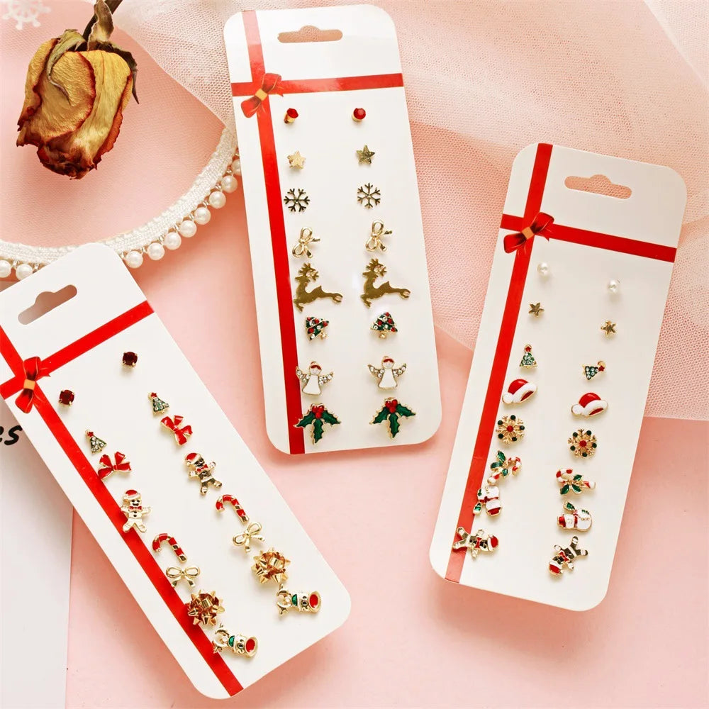 Fashion Gold Plated Stud Earrings 2025 Earrings Star Flower Heart Earrings for Women Party Jewelry Gift