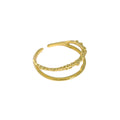 New Trendy Silver Jewelry Double Layer Gold Plated S925 Sterling Silver Rings for Women JA538