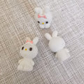 100Pcs 14*25MM 3D Mini Cute Resin Rabbits Crafts Charms Miniature Cartoon Rabbits Animals Ornaments for Scrapbooking Accessories