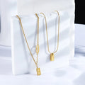 HOVANCI Joyeria Acero Inoxidable Stainless Steel Engraving Blanks Jewelry Square Brick Pendant Necklace for Women