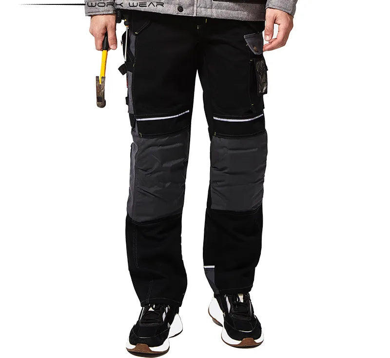 Multi Pocket Heavy Duty Reinforced Work Pants Maintenance Installation Cargo Trousers for Electrician Mechanic Construction