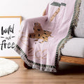 Lightweight Native Calming Photo Jacquard Woven Blanket