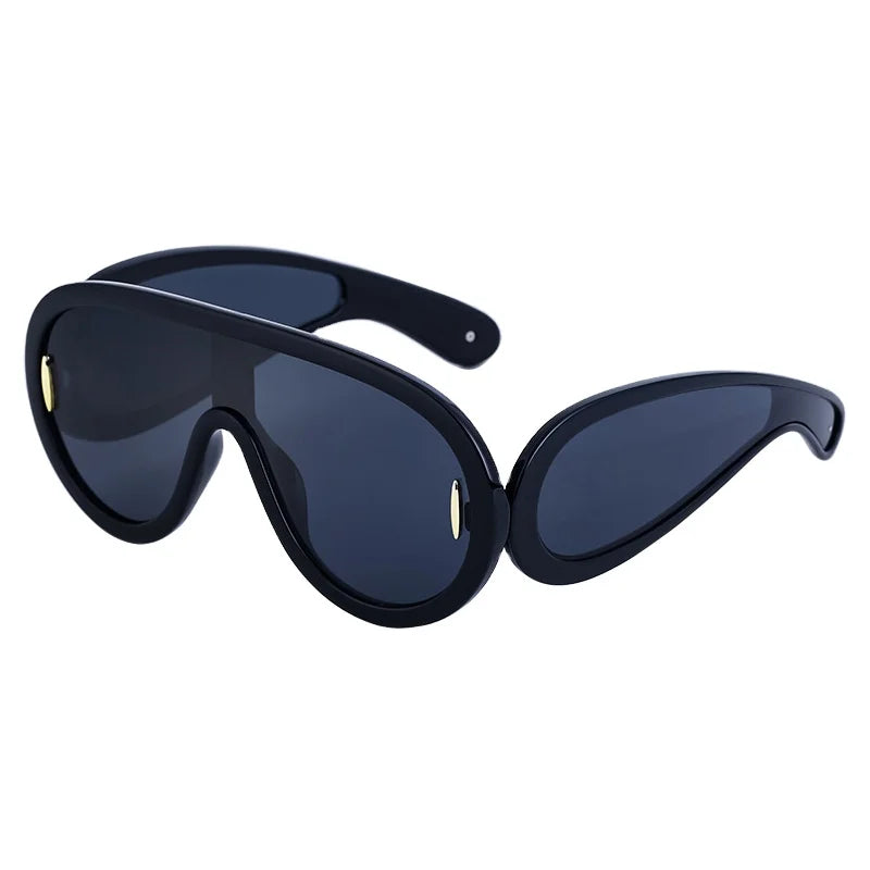 European and American Fashion One-piece Large Frame Men's and Women's Trendy Sports Cycling Windproof Sunglasses 3950