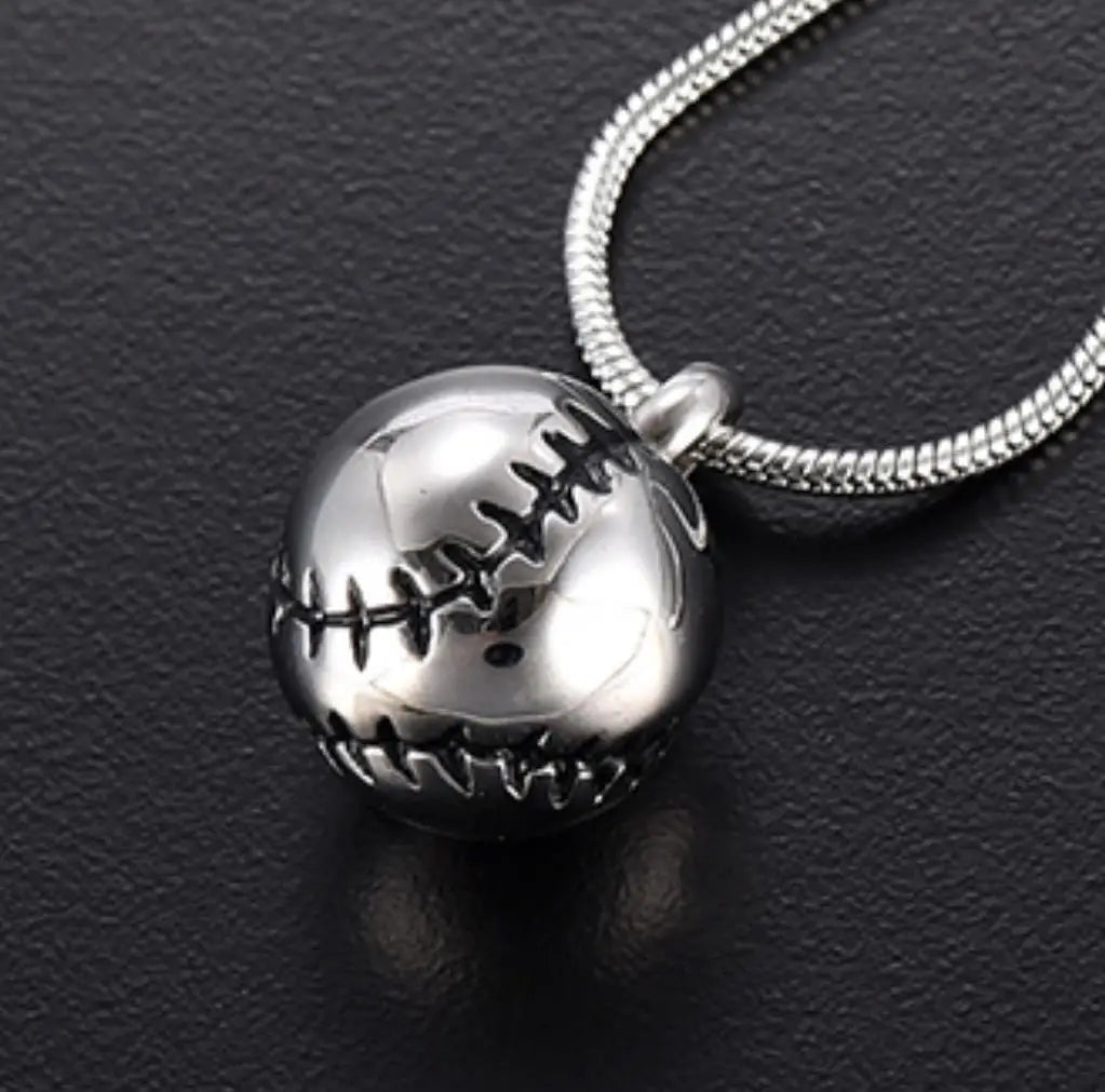 Stainless Steel Ashes Football Holder Necklace Cremation Jewelry Sport Urn Keepsake Ball Pendant Memorial Casket Funeral Gift