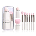 Retractable 8pcs Travel Makeup Brush Set Foundation Powder Concealer Eye Shadows Blush Makeup Brushes With Case