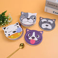 Custom Coasters Set Holder with Dog Head Shape New Design Animal Pet Ceramic Coaster UV Print DIY Blank Coaster Mats & Pads