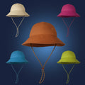 Custom Adjustable Rope Upgraded Out Door Walking Fisherman Waterproof Bucket Travel Hats with String