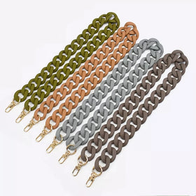 Meetee B-C152 Retro Fashion Contrast Color Acrylic Rubber Handmade Removable Decorative Bag Thick Chain